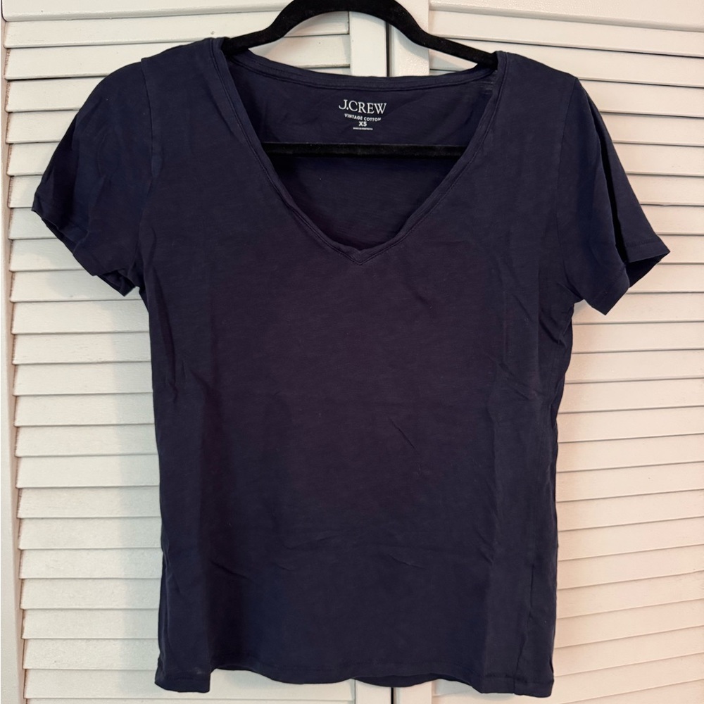 J. Crew Navy Blue Relaxed Fit Short Sleeve T-Shirt